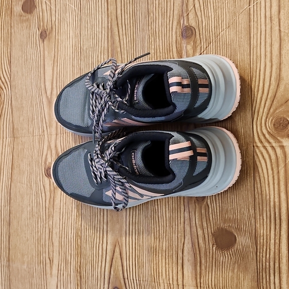 EUC Adidas Grey w/Coral Stripes - Picture 2 of 5